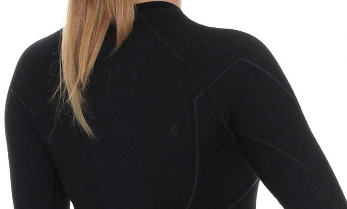 Термобелье (футболка, дл. рукав) женское Brubeck Active Wool, черный
