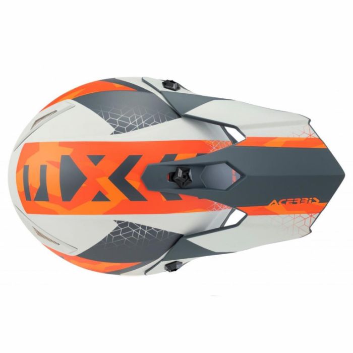 Мотошлем кроссовый детский Acerbis Impact Steel оранжевый/серый