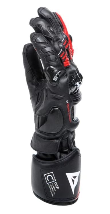Перчатки DAINESE DRUID 4 LEATHER GLOVES BLACK/LAVA-RED/WHITE