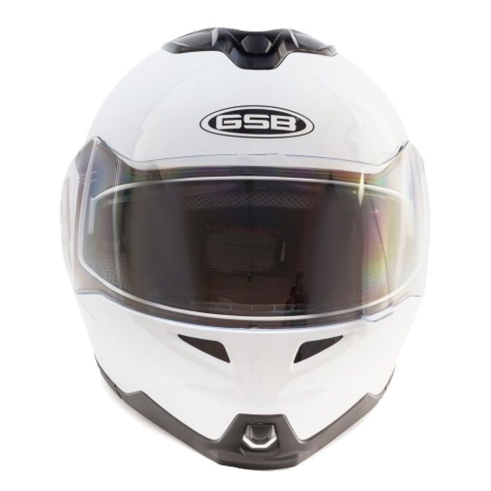 Шлем модуляр с солнцезащитными очками GSB G-339 White Glossy