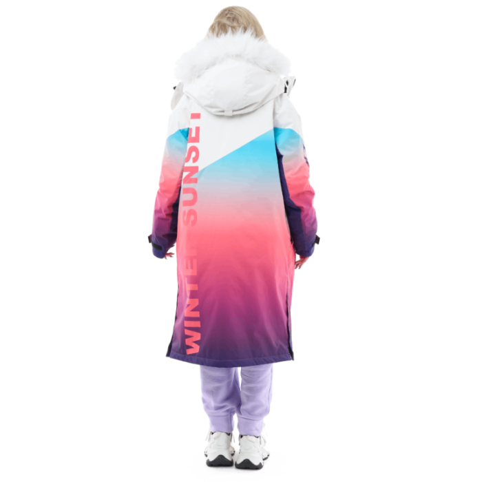 Плащ зимний Dragonfly Race Coat Winter Sunset Woman Coral - Blue