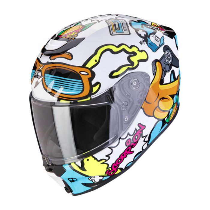 Мотошлем Scorpion Exo EXO-JNR AIR FUN Белый/Синий/Синий