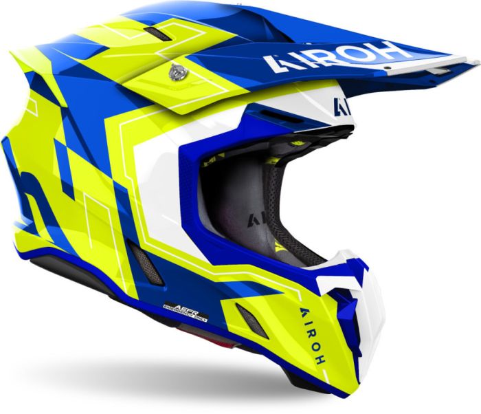 Мотошлем Airoh Twist 3 Dizzy Blue/yellow Gloss