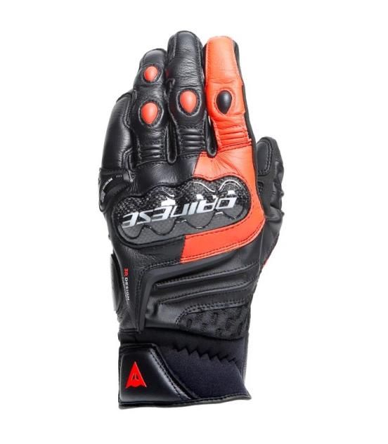 Перчатки кожаные Dainese Carbon 4 Short Black/Fluo-red