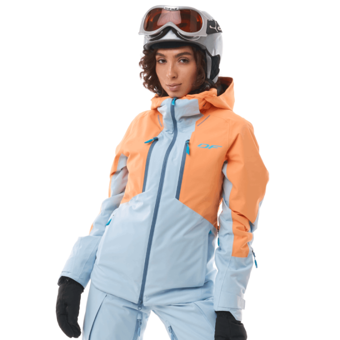 Куртка горнолыжная утепленная Dragonfly Gravity Woman Mock Orange - Light Blue