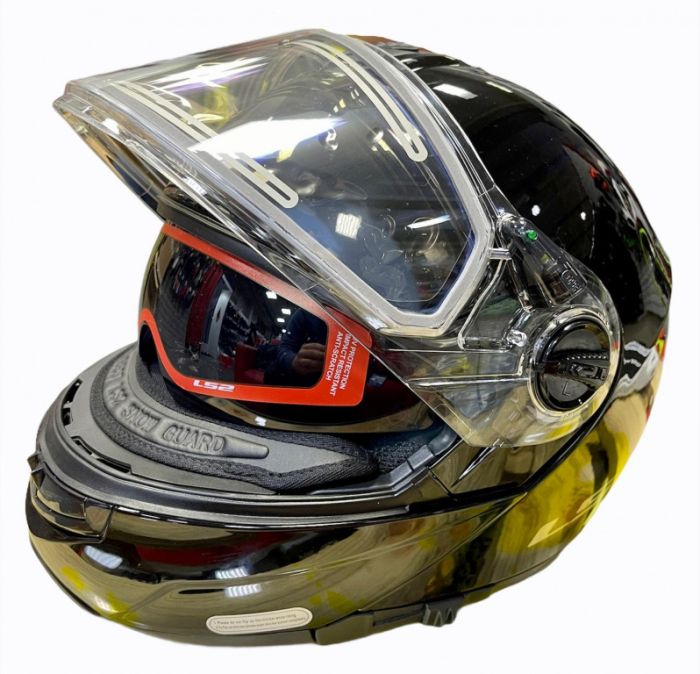 Снегоходный шлем модуляр с электростеклом LS2 FF325 Strobe Electric Snow черный.