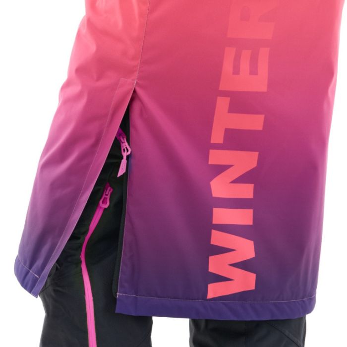 Плащ зимний Dragonfly Race Coat Winter Sunset Woman Coral - Blue