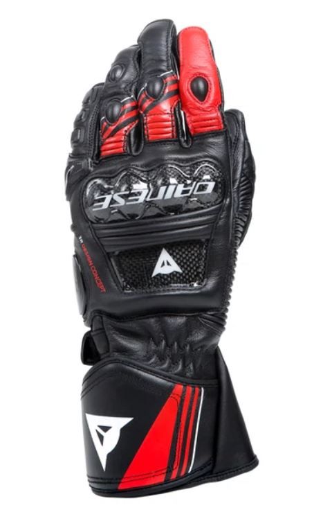 Перчатки DAINESE DRUID 4 LEATHER GLOVES BLACK/LAVA-RED/WHITE