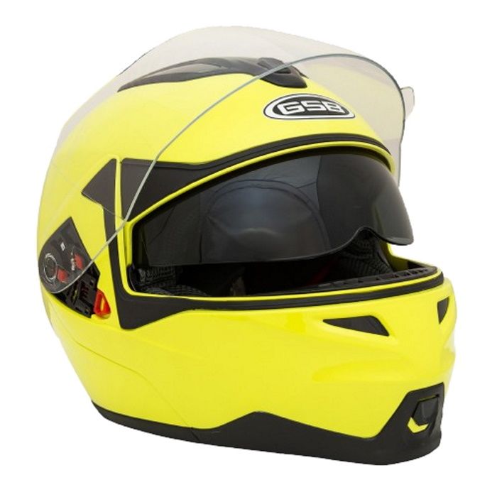 Шлем модуляр с солнцезащитными очками GSB G-339 Fluo Yellow