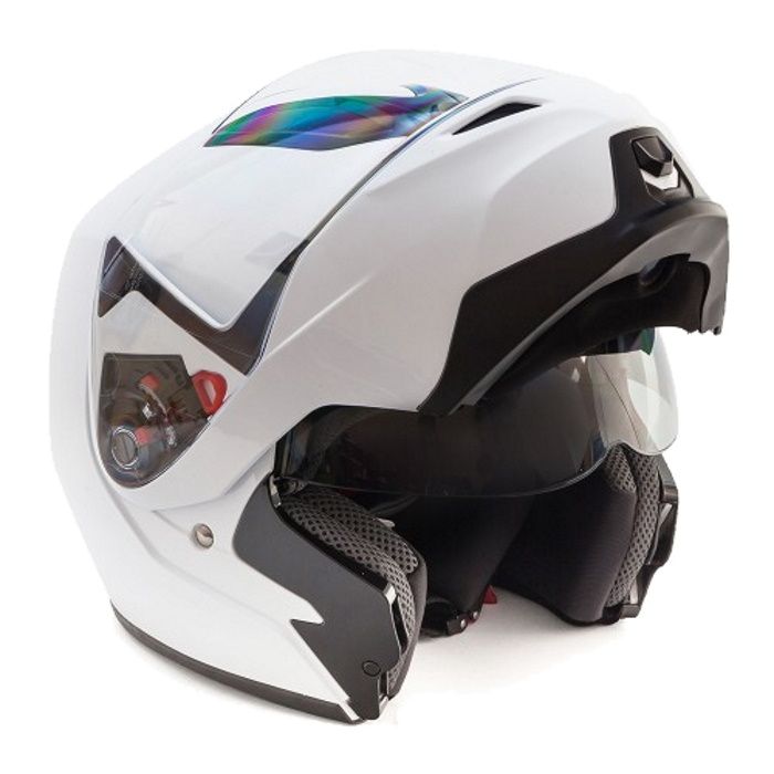 Шлем модуляр с солнцезащитными очками GSB G-339 White Glossy