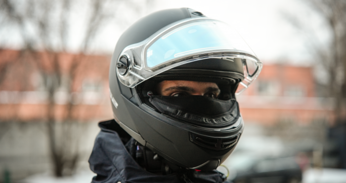 Снегоходный шлем модуляр с электростеклом LS2 FF325 Strobe Electric Snow черный мат.