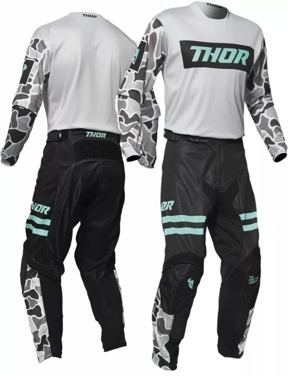 Комплект для мотокросса Replica Thor белый/камо/бирюзовый