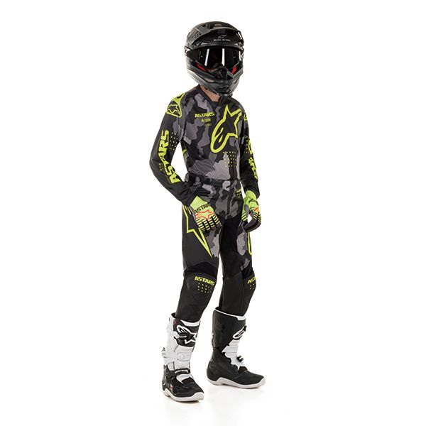 Детский комплектдля мотокросса Replica Alpinestars черный/камо/желтый