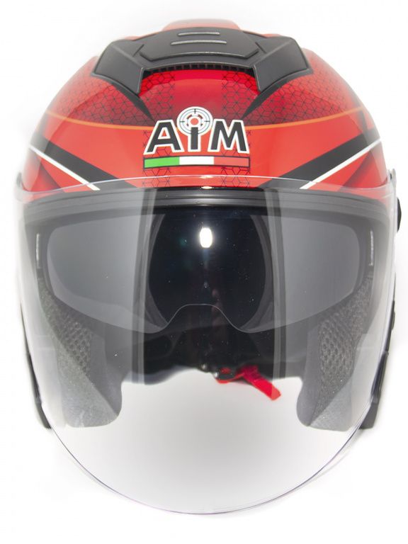 Мотошлем открытый AiM JK526 Red/Grey/Black