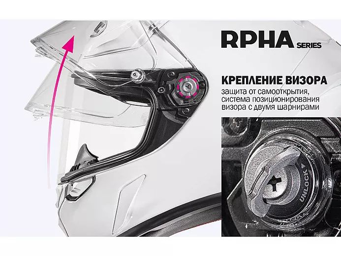 Мотошлем интеграл HJC RPHA1 White