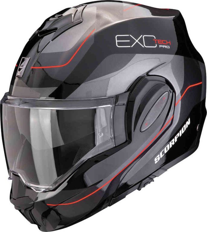Мотошлем Scorpion Exo Exo-tech Evo Pro Commuta Черный/Серебристый/Красный