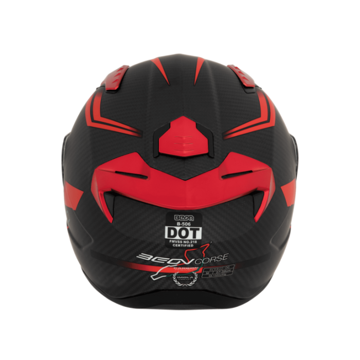 Мотошлем Beon B-500 Carbon Matt Carbon/Black/Red
