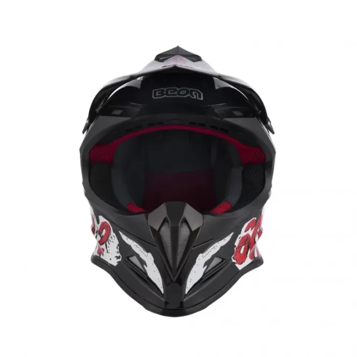 Шлем Beon B-602 BLACK WHITE RED