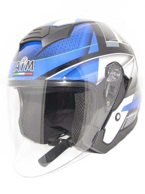 Мотошлем открытый AiM JK526 Blue/Grey/Black