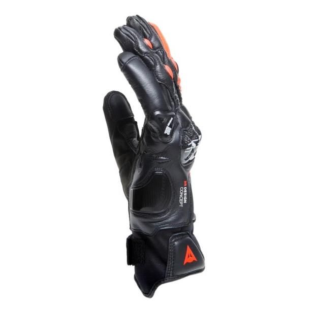 Перчатки кожаные Dainese Carbon 4 Short Black/Fluo-red