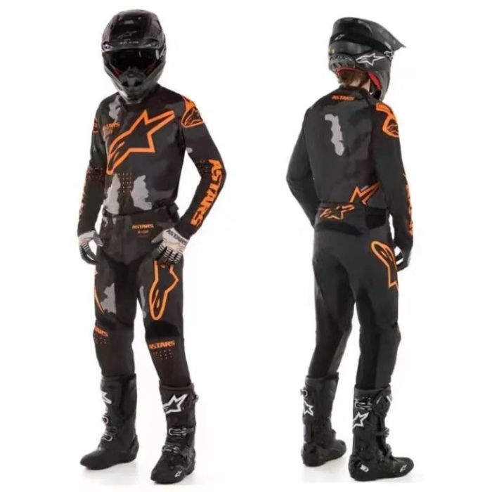 Комплект для мотокросса Replica Alpinestars серый/камо/оранжевый