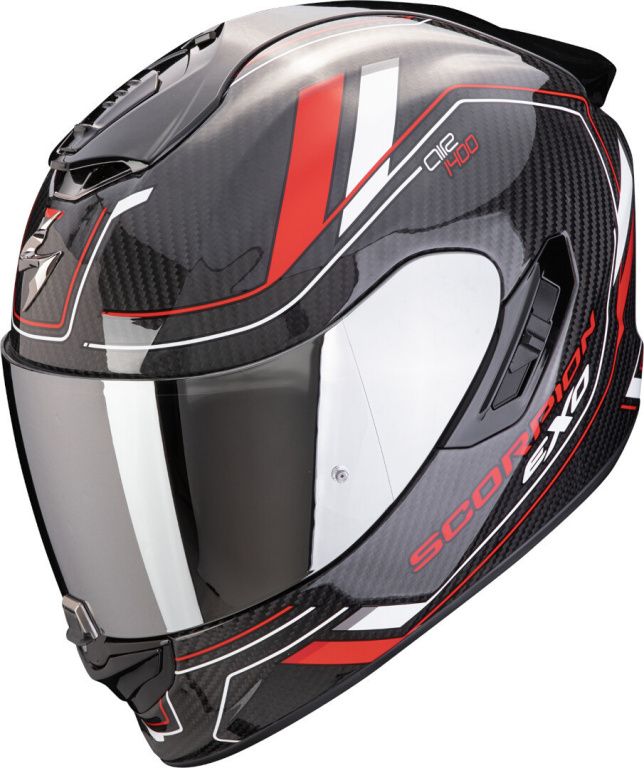 Мотошлем SCORPION EXO-1400 EVO II CARBON AIR MIRAGE Черный/Красный/Белый