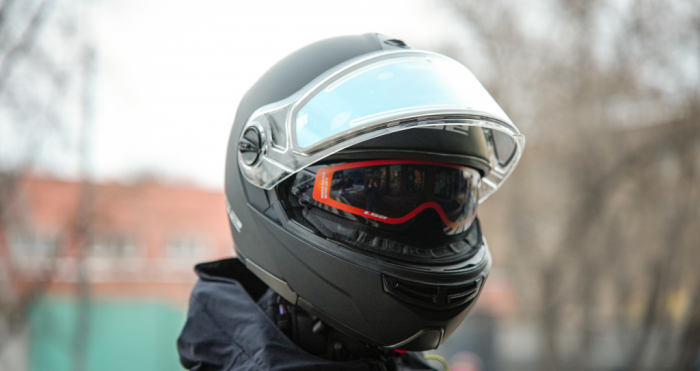 Снегоходный шлем модуляр с электростеклом LS2 FF325 Strobe Electric Snow черный мат.