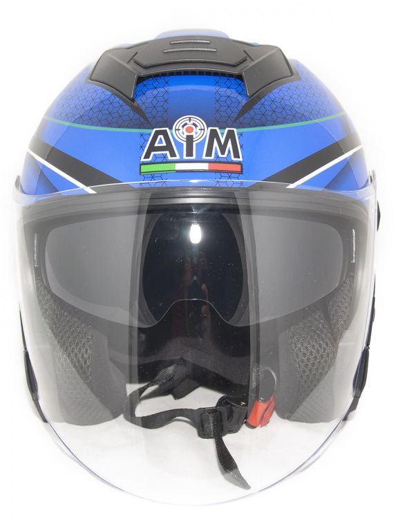 Мотошлем открытый AiM JK526 Blue/Grey/Black