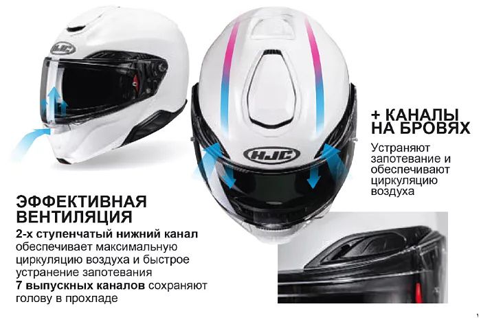 Мотошлем модуляр HJC RPHA91 Pearl White