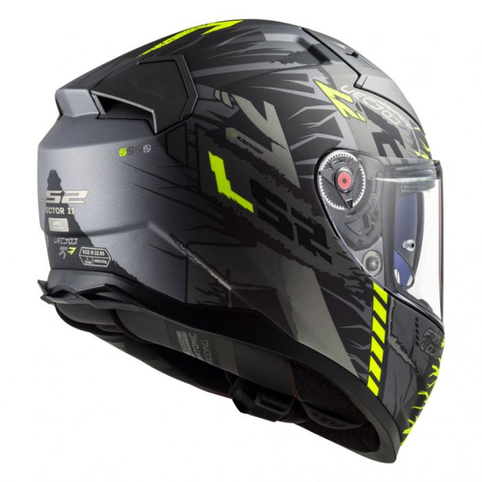 Мотошлем LS2 FF811 VECTOR II TECHBOT матовый серо-желтый