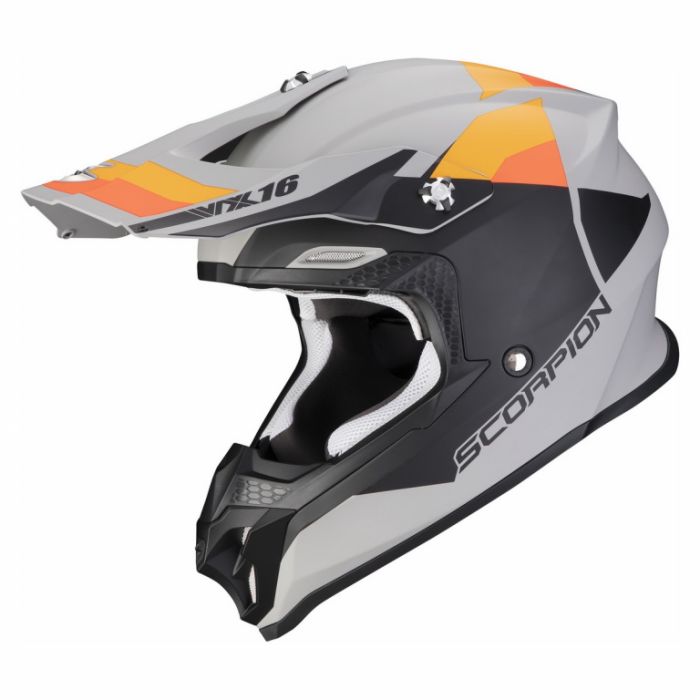 Мотошлем Scorpion Exo VX-16 EVO AIR SPECTRUM Серый Матовый/Оранжевый
