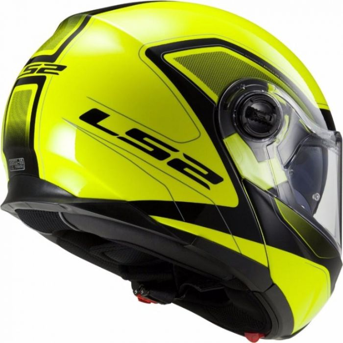 Снегоходный шлем модуляр с электростеклом LS2 FF325 Strobe Electric Snow Civik Hi-vis Yellow Black