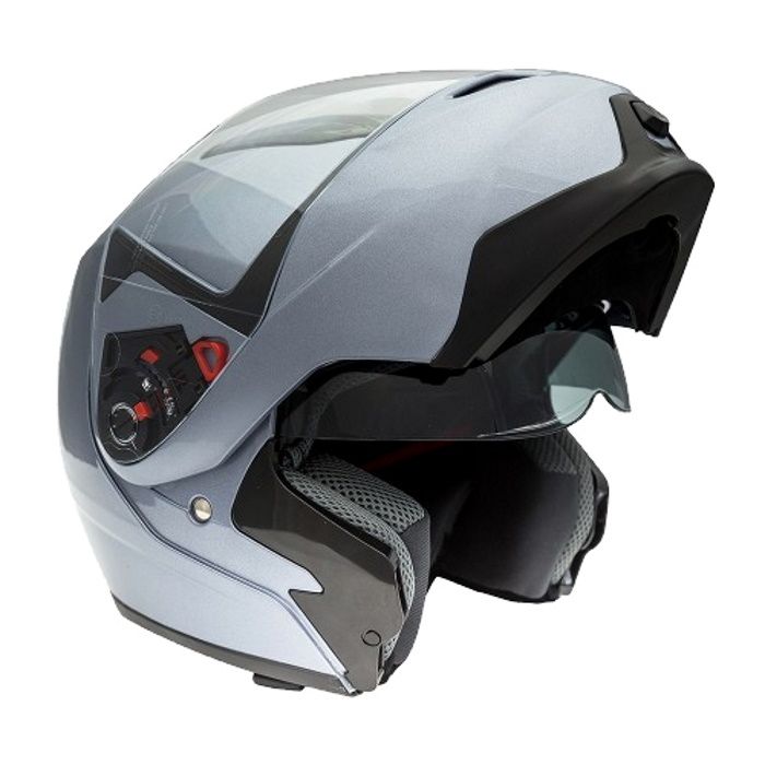 Шлем модуляр с солнцезащитными очками GSB G-339 Grey Met