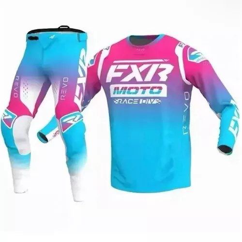 Комплект для мотокросса Replica FXR голубой/розовый