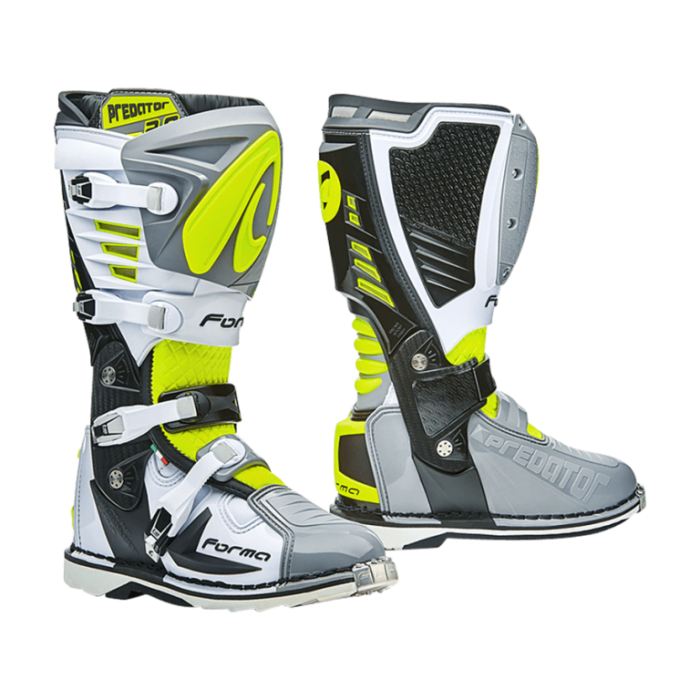 Кроссовые мотоботы Forma Predator 2.0 Grey/Whit/Yelloefluo