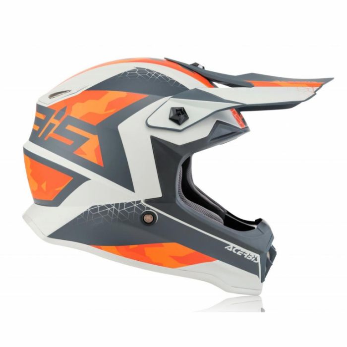 Мотошлем кроссовый детский Acerbis Impact Steel оранжевый/серый