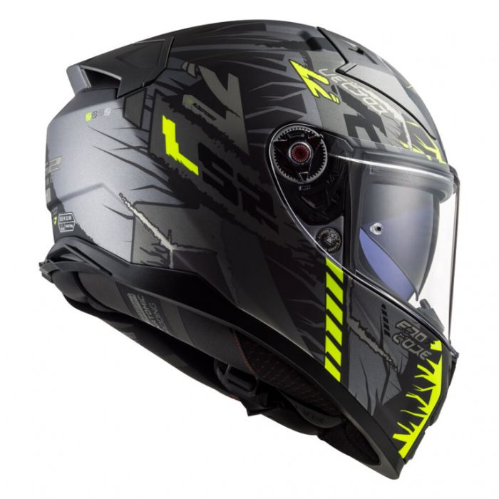 Мотошлем LS2 FF811 VECTOR II TECHBOT матовый серо-желтый