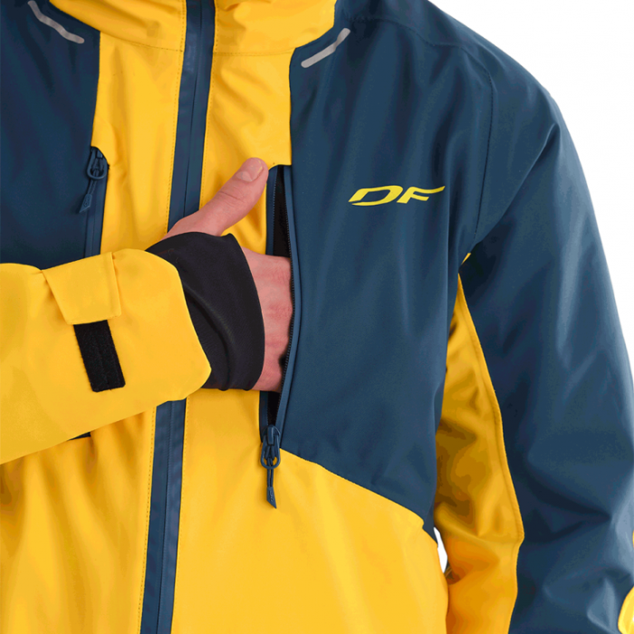 Куртка горнолыжная утепленная Dragonfly Gravity Premium Man Yellow-Dark Ocean