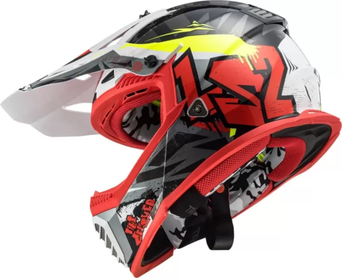Кроссовый шлем LS2 MX437 Fast Evo Mini Crusher black red