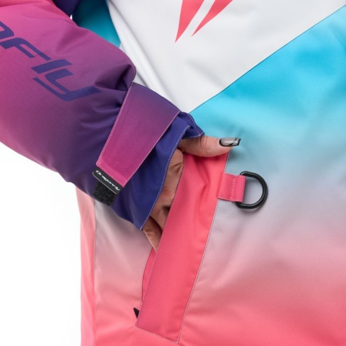 Плащ зимний Dragonfly Race Coat Winter Sunset Woman Coral - Blue