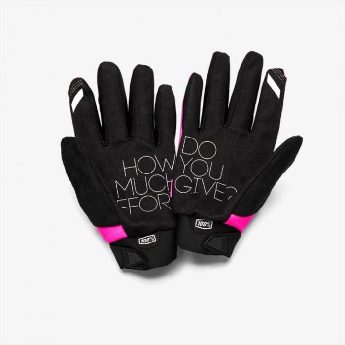 Мотоперчатки женские 100% Brisker Womens Glove Neon Pink/Black