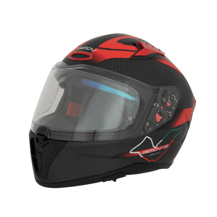 Мотошлем Beon B-500 Carbon Matt Carbon/Black/Red
