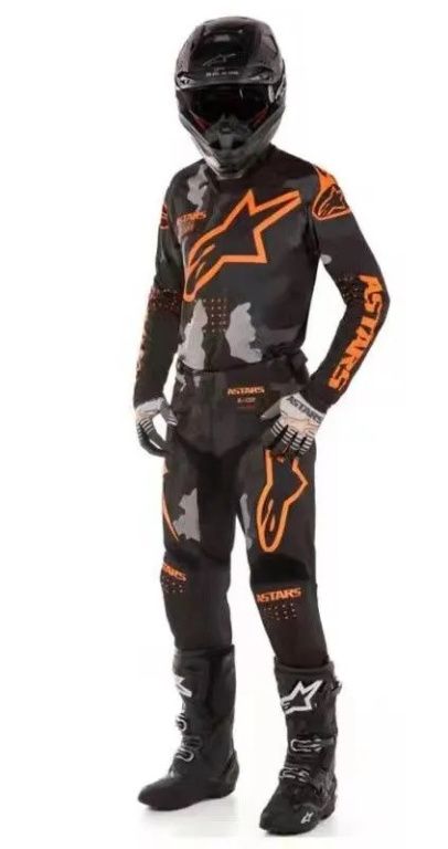 Детский комплектдля мотокросса Replica Alpinestars черный/камо/оранжевый