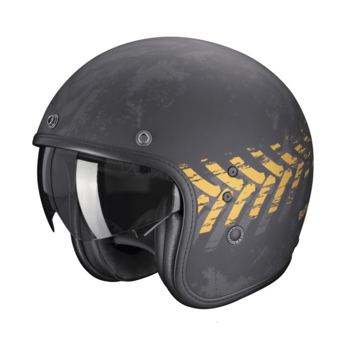 Мотошлем SCORPION EXO BELFAST EVO NEVADA Черный Матовый/Золотистый