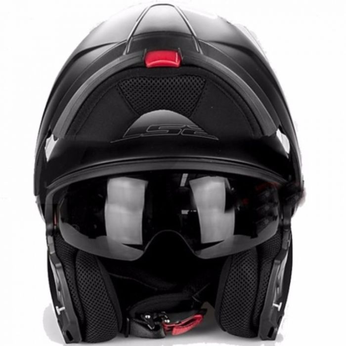 Снегоходный шлем модуляр с электростеклом LS2 FF325 Strobe Electric Snow черный мат.
