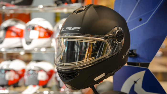 Снегоходный шлем модуляр с электростеклом LS2 FF325 Strobe Electric Snow черный мат.