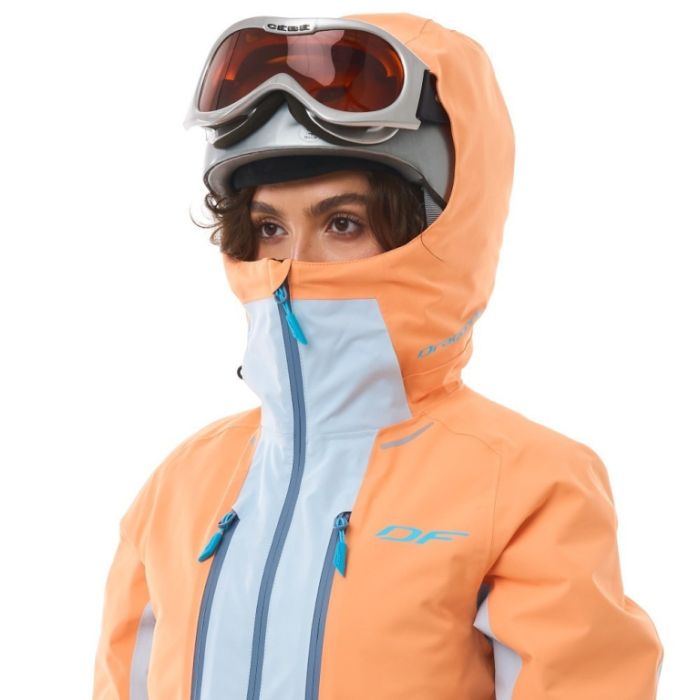 Куртка горнолыжная утепленная Dragonfly Gravity Woman Mock Orange - Light Blue