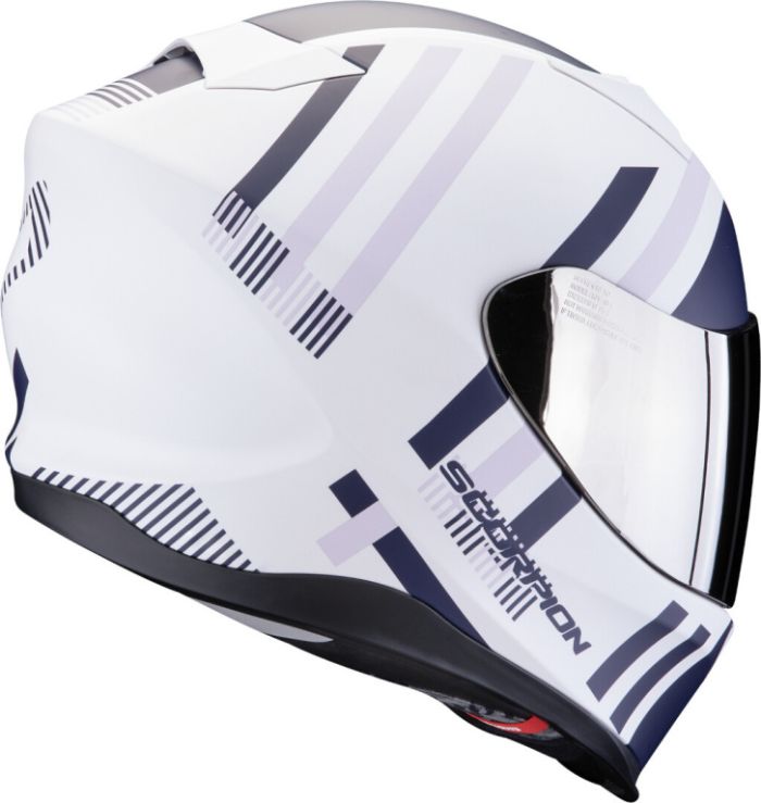 Мотошлем SCORPION EXO EXO-520 EVO AIR BANSHEE Белый Матовый/Синий/Фиолетовый