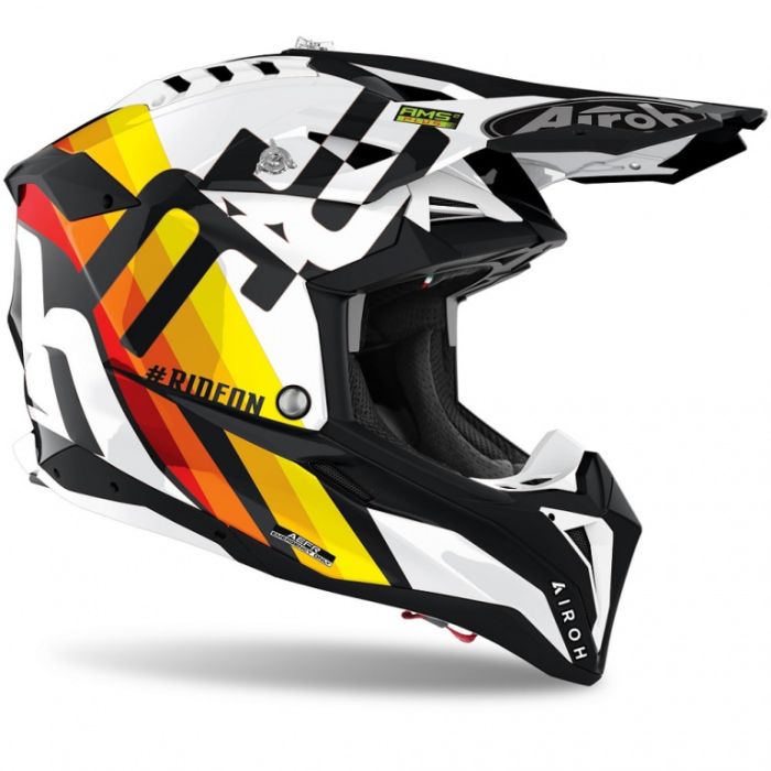 Кроссовый шлем Airoh Aviator 3 Rainbow White Gloss