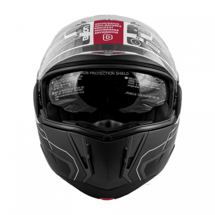 Шлем Beon B-700 matt grey/black white